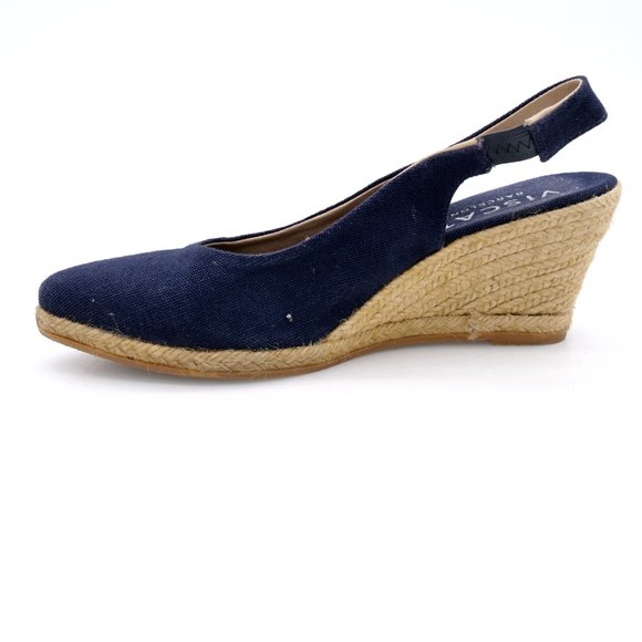 Viscata Womens Blue Wedge Heel Slingback Sandals - Picture 3 of 9